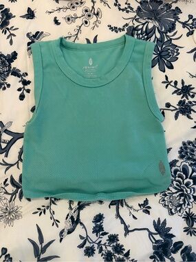 Free People Cropped Tank Top in Aqua